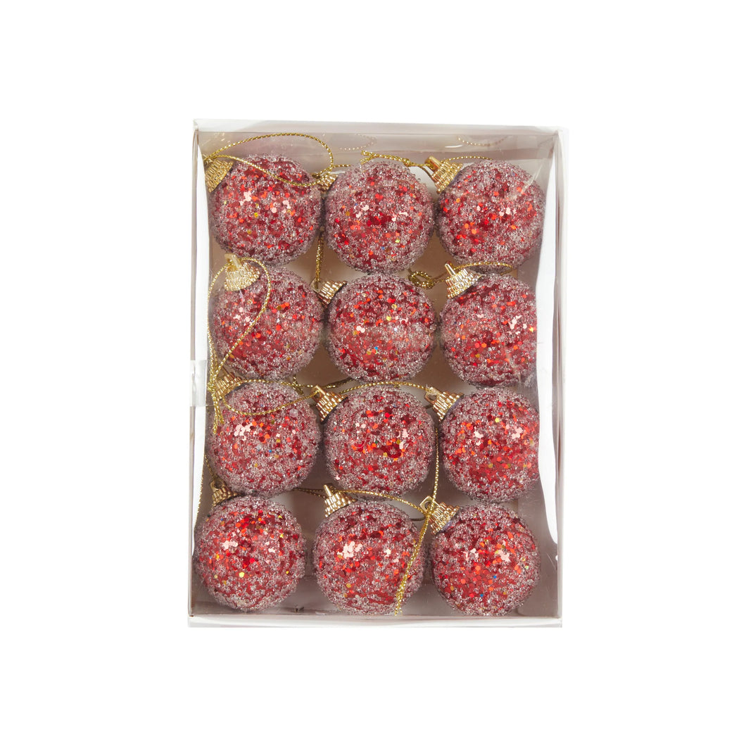 Mini Red Sugar Baubles 12PK (6791174258754)