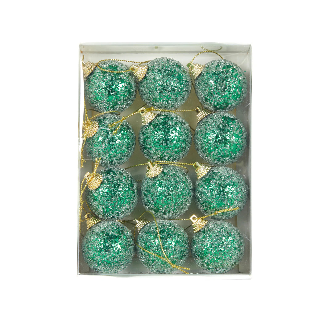 Mini Green Sugar Baubles 12PK (6791175995458)