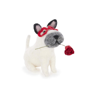 Wool Bulldog with Rose (6879591497794)