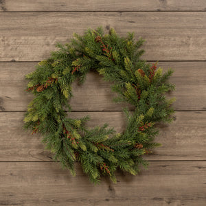 G181572 - Angel Pine & White Spruce & Prickly Pine Wreath (6613612691522)