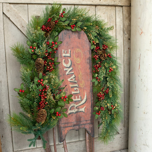 G191561 - 6' Mixed Pine, Holly & Berries Garland (6719959564354)
