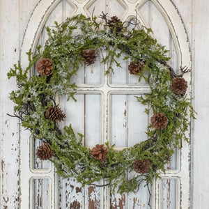 G191703 - 20" Snowy Twigs & Pinecones Wreath (6719976734786)