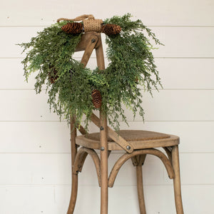 G201762 - 16" Cedar Hanging Wreath with Cones (6864044621890)