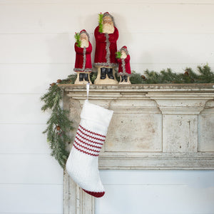 HE205556 - 18" White Stocking with Red Stripes (6863624437826)