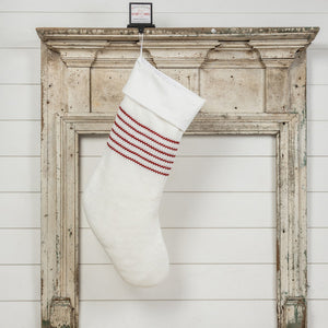 HE205558 - 36" White Stocking with Red Stripes (6863626895426)