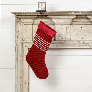 HE205560 - 24" Red Stocking with White Stripes (6863627616322)