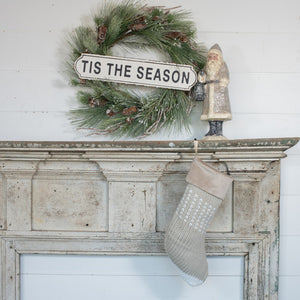 HE205571 - 18" Grey Stocking with White Stripes (6863627845698)