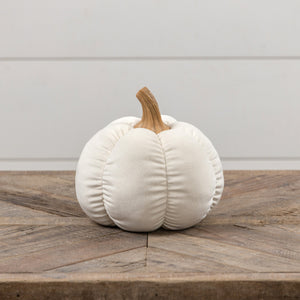 LA207873 - 7.25" Off White Fabric Pumpkin (6864827875394)