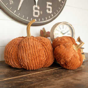 LA207908 - 11" Burnt Orange Fleece Pumpkin (6864829186114)