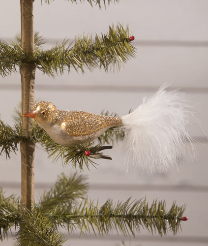 LC2426 - Sparkle Gold Bird Clip Ornament (6912503414850)