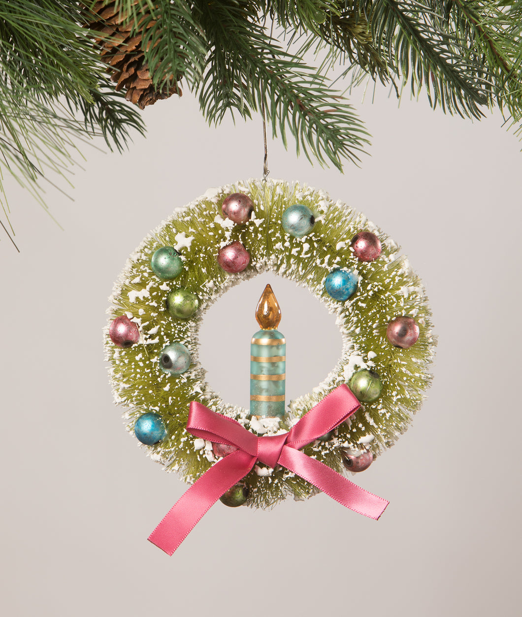 LC2428 - Brights Candle in Wreath Ornament (6912503578690)