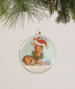 LC2454 - Brights Christmas Deer Glass Disk Ornament (6912504954946)
