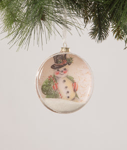 LC2484 - Snowman Glass Disk Ornament (6912508428354)