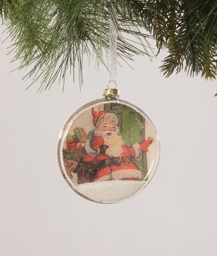 LC2486 - Santa Glass Disk Ornament (6912509018178)
