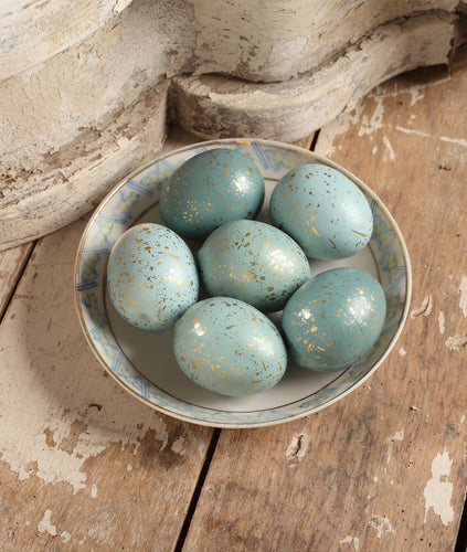 LC7039 - Small Aqua Eggs Set of 6 (4778930667586)