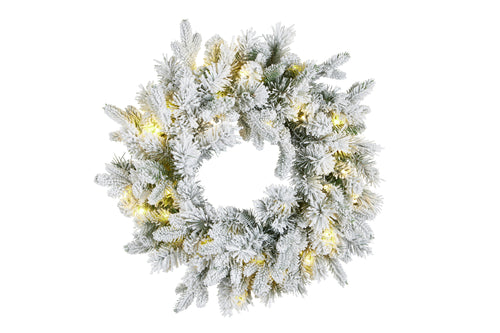 61cmD Snowy Wesley LED Christmas Wreath (6664900804674)