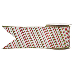 R4171851 4" X 10 YDS GLITTER STRIPED WIRED RIBBON (6758028214338)