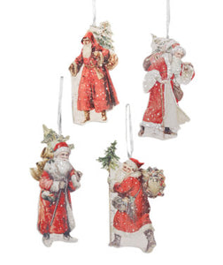 RL9824 - Traditional Santa Dummy Board Ornament Set of 4 (4671621726274)