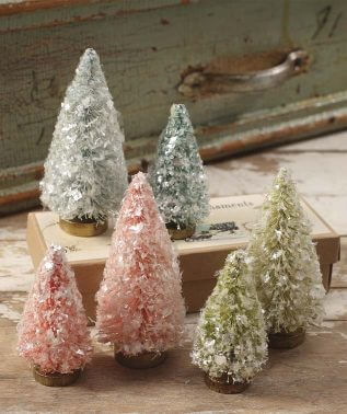 SN6798 - Pastel Flea Market Bottle Brush Trees Set of 6 (4671980240962)
