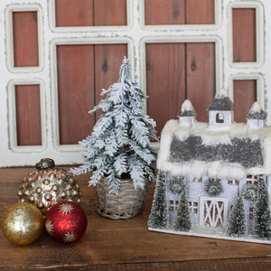 ST198085 - 8.5" Snowy Shaggy Tree in Basket (6864034267202)