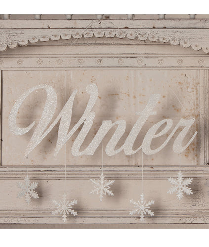 TF8620 - Winter Tin Sign with Snowflakes (6595446898754)