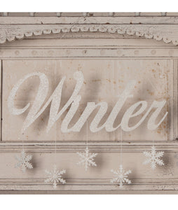 TF8620 - Winter Tin Sign with Snowflakes (6595446898754)