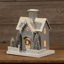 Load image into Gallery viewer, WS182435 - Holiday Grey &amp; White Lighted House (6676053360706)