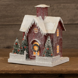 WS182474 - Holiday Red Lighted House (6676049559618)