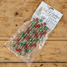 Load image into Gallery viewer, WS192162 - 72&quot; Multi Size Red, Green &amp; Silver Bead Garland (6719984009282)