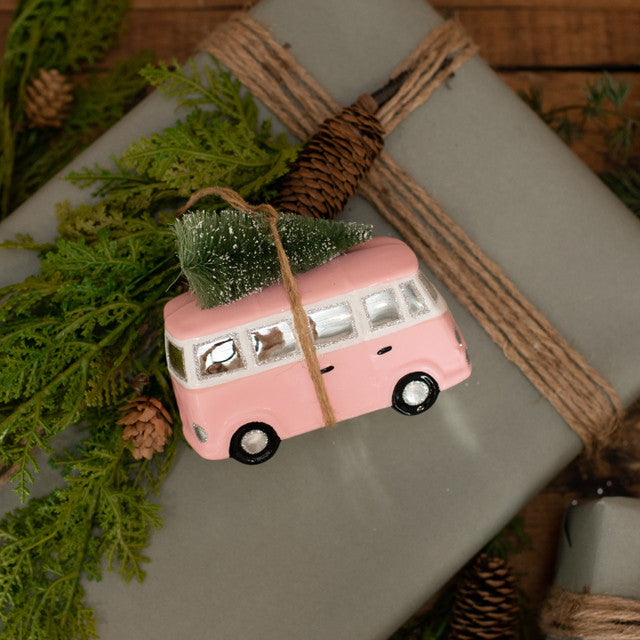 WS192193 - Pink Van with Christmas Tree Ornament (6864823189570)