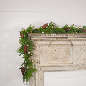 WS202018 - 72" Olive, Gold & Silver Ball Garland w/ 1.5" Ball (6863639052354)