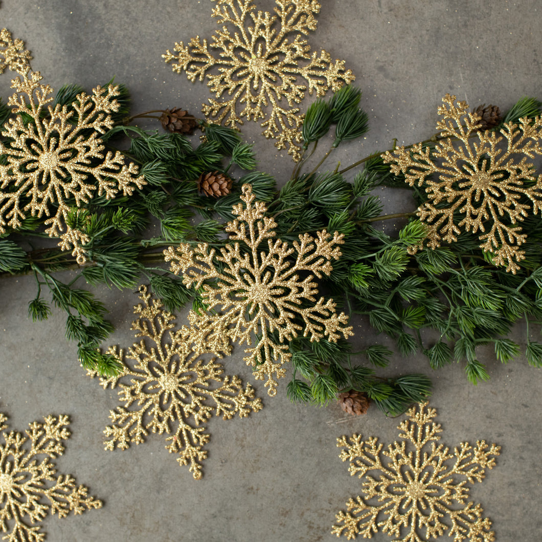 WS202139 - Glitter Snowflake Set Large Gold (6863643312194)