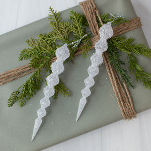 WS202189 - Icicle Ornament White Tapered Ball Set of 2 (6863643705410)