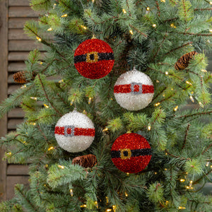 WS202195 - Santa Belt Ball Ornament Set of 4 (6863643934786)