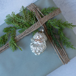 WS202401 - 3.5" Silver Santa Head Ornament (6866260623426)
