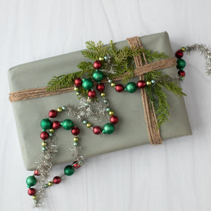 WS202405 - 72" Red, Green & Silver Bead & Tinsel Garland (6866260525122)