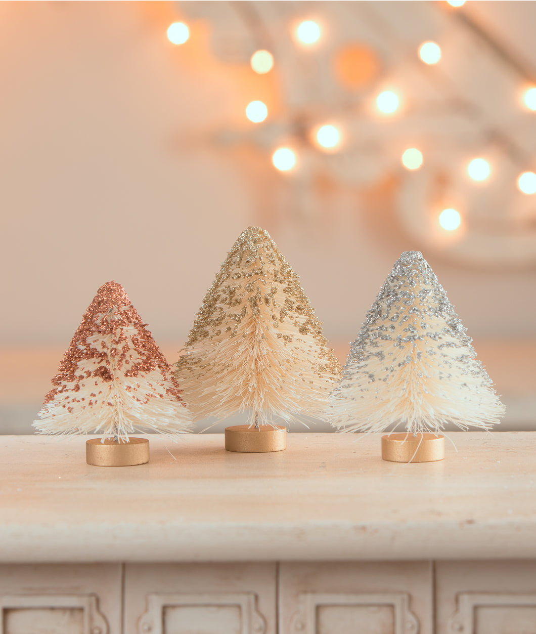 LC1542 - Metallic Mini Bottle Brush Trees Set of 3 (6743964909634)