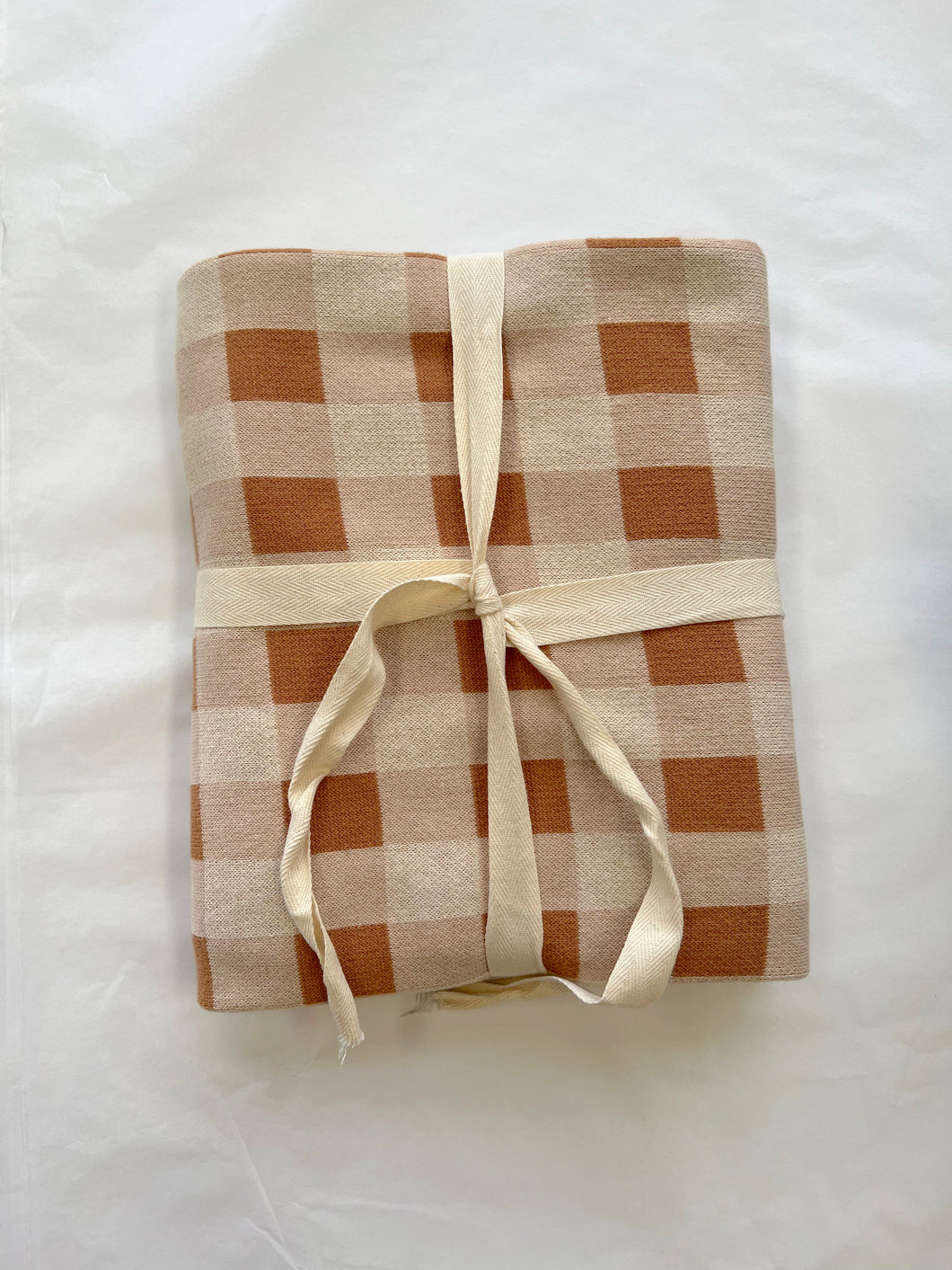Tan Gingham Blanket - PRE ORDER (6903566827586)