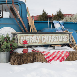 H195158 - 76" Green Merry Christmas Sign (6864031940674)