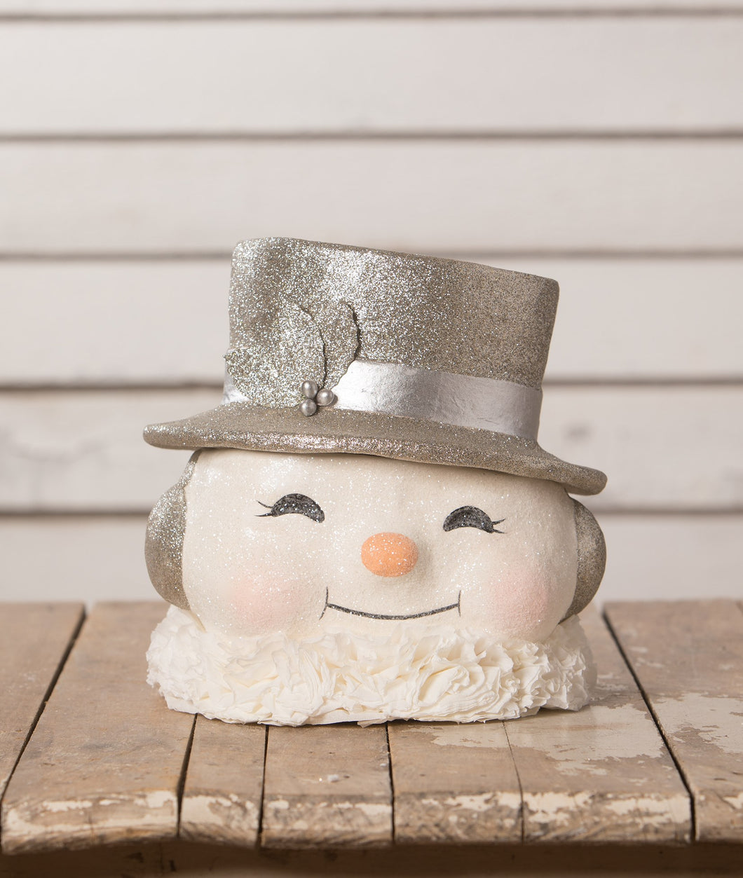 TL0225 - Happy Platinum Snowman Paper Mache (6713203064898)