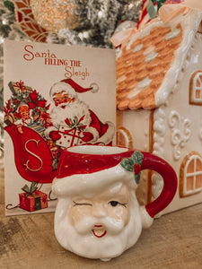 Mini Red Santa Holly Mug (6672590209090)
