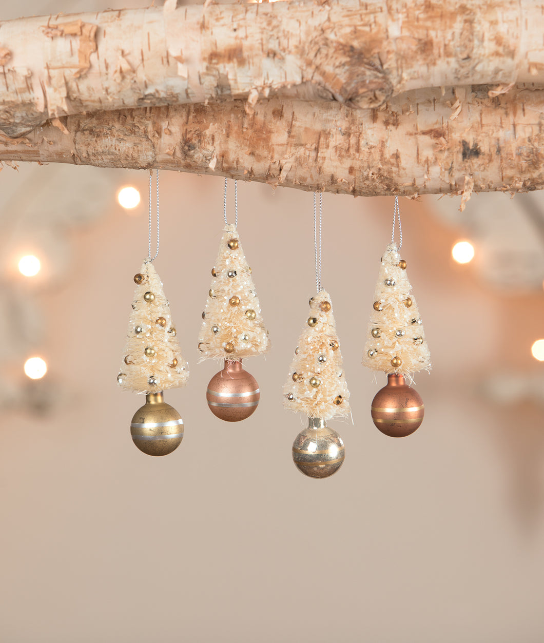 LC1554 - Metallic Bottle Brush and Baubles Ornaments Set of 4 (6743977394242)
