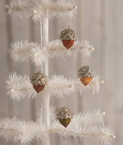 TF1270 - Fall Glittered Acorn Mini Ornaments Set of 4 (6743952228418)