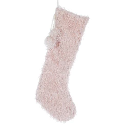 Blush Christmas Stocking with Fur (6771762004034)