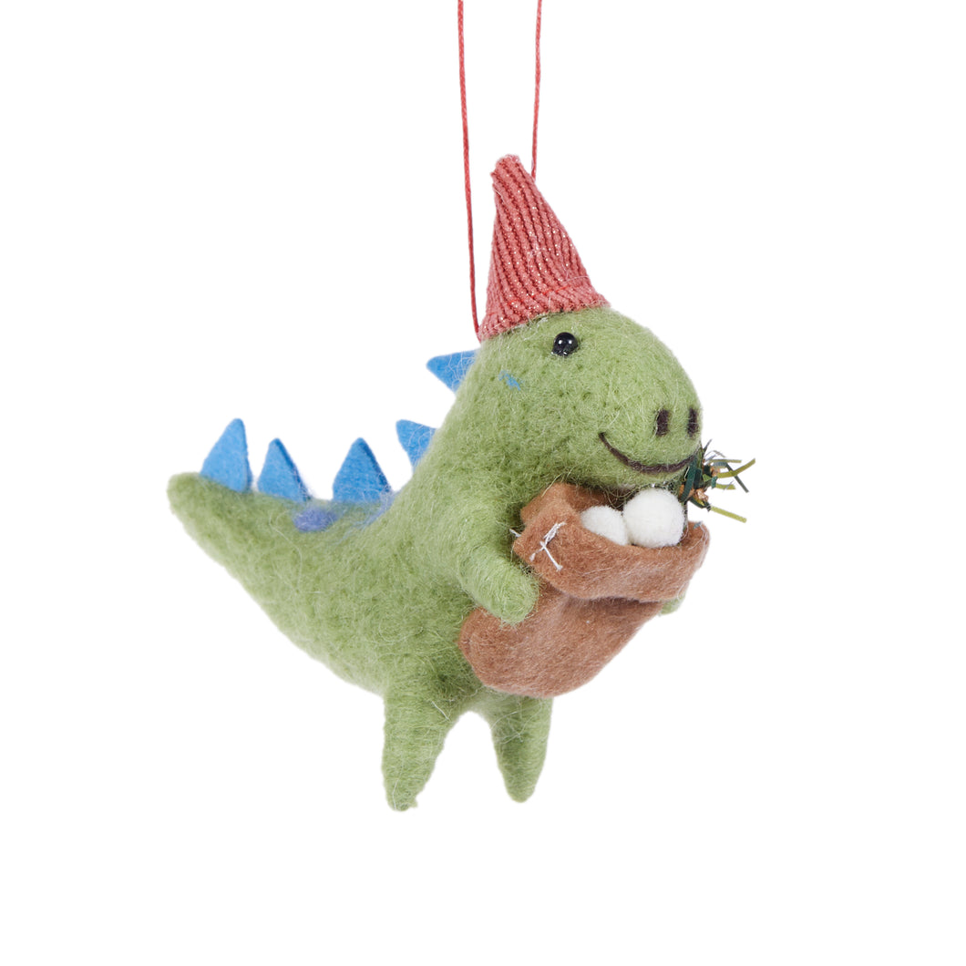 Green Wool T-Rex with Eggs (6807833870402)