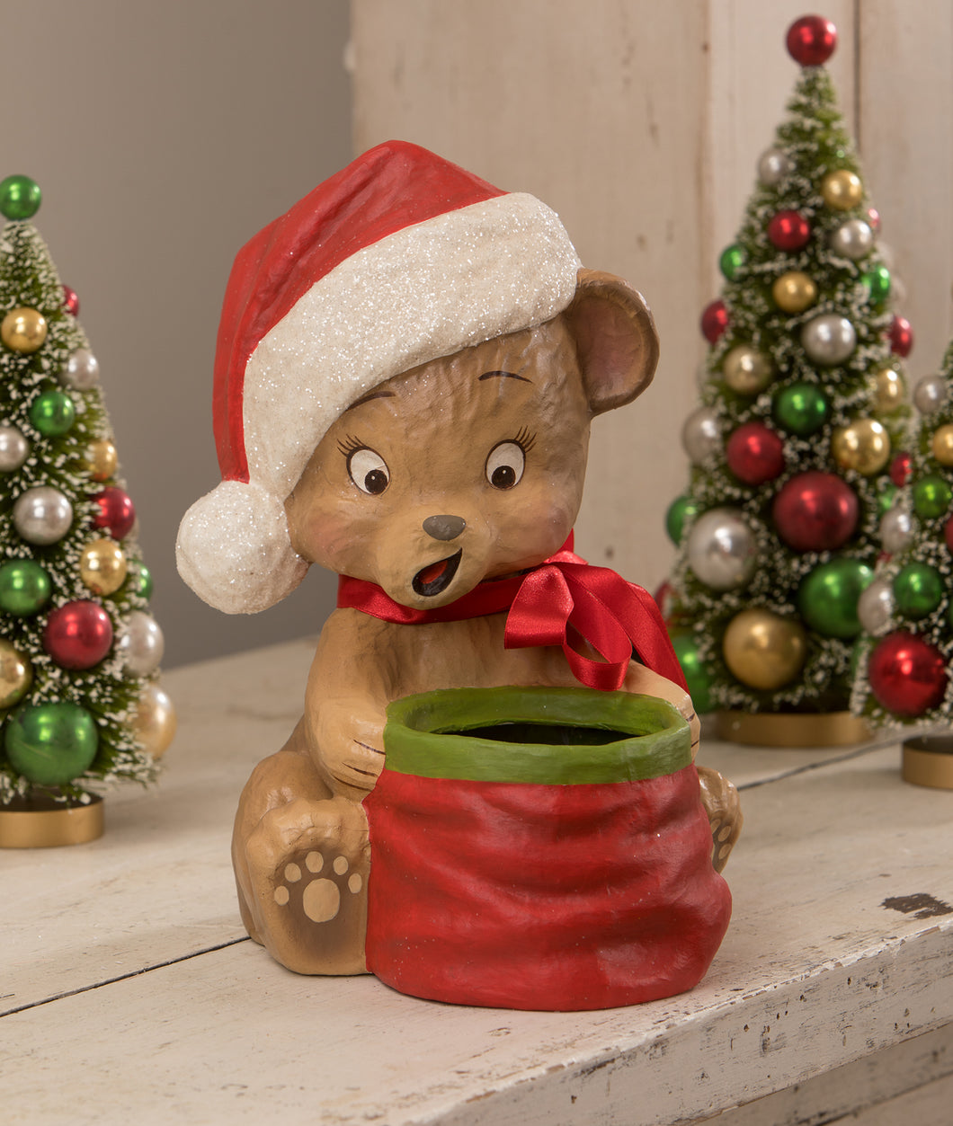 TJ1314 - Christmas Surprise Bear Paper Mache (6743954194498)