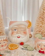 Load image into Gallery viewer, Vintage Pastel Santa Punch Bowl Set (6732148539458)