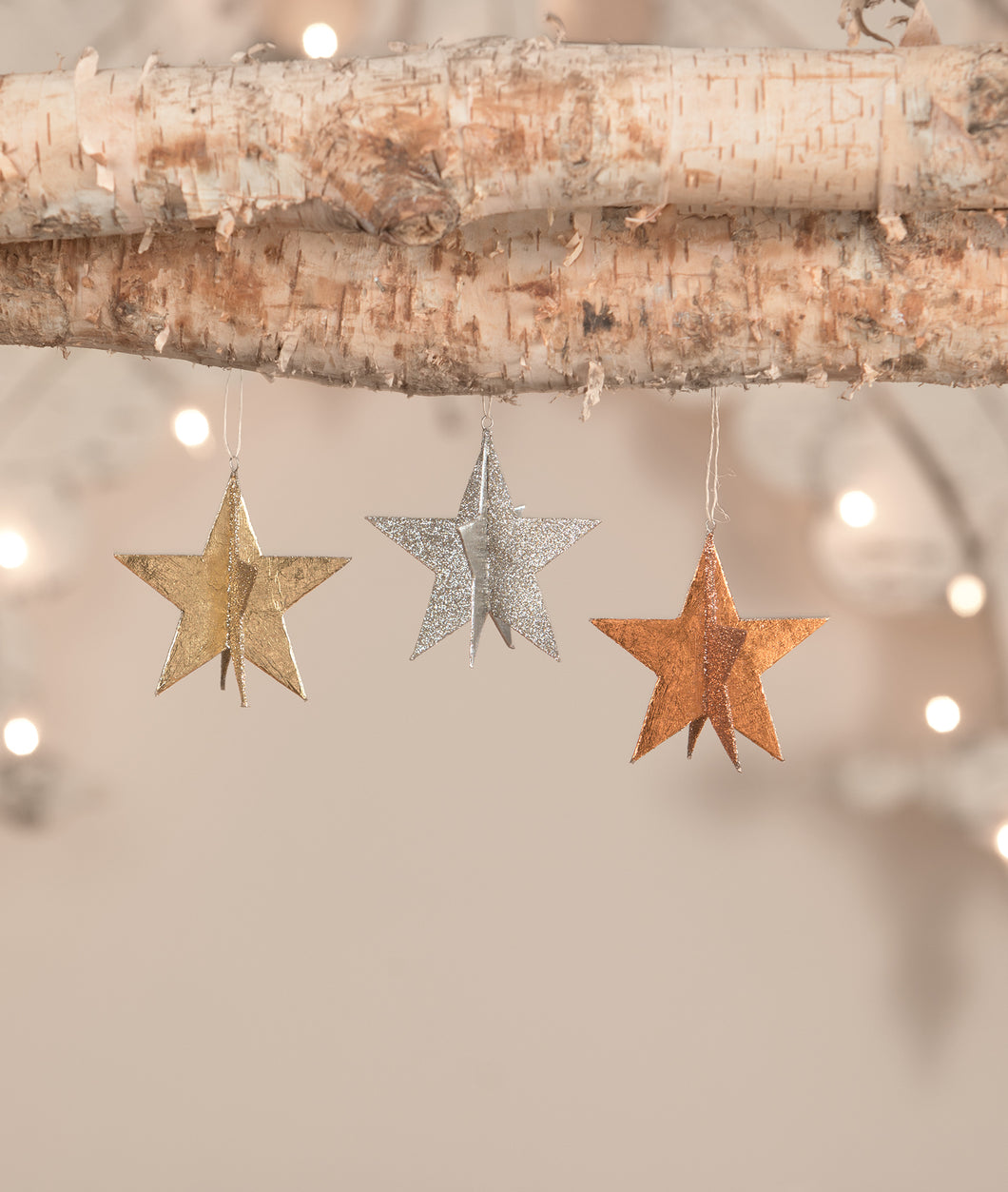 TF1247 - Metallic Star Ornaments Set of 3 (6743949934658)