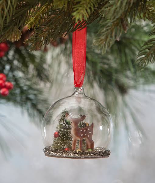 SN7540 - Fawn and Beads in Globe Ornament (6714744635458)