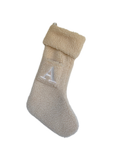 Load image into Gallery viewer, BEIGE Alphabet Stockings (white letter) (6773696331842)